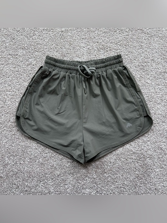 Fifty Percent Pants - Fifty Percent 5/0 Women's M Athletic Running Shorts Olive Green 2.5 Inseam Liner